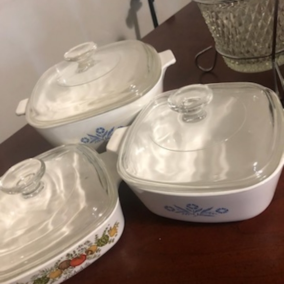 Vintage 1970 corning ware Pyrex 3,oven ware 3,,,,lids ,/,hot ,/,cold handle fit - Picture 4 of 4